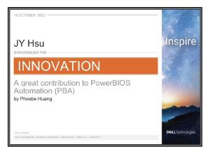 FY23 Dell Game Changer Award - CI/CD Automation